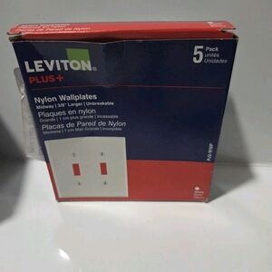 Leviton 2-Gang White Decorator/Rocker Midway Nylon Wall Plate (5-Pack),